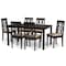 Baxton Studio Cherese Modern and Contemporary Sand Fabric and Dark Brown Finished Wood 7-Piece Dining Set 174-10539-10519-Zoro - alternate 1